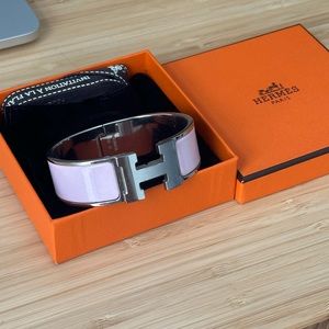 Hermes Click Bracelet Pink Thick